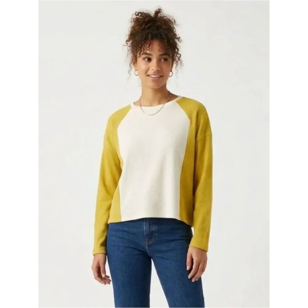 Zara Oversized Colorblock Raglan Sweater Cropped Indie Boho Y2K - Picture 1 of 7